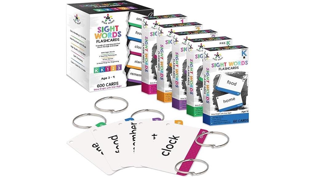 star sight word flashcards