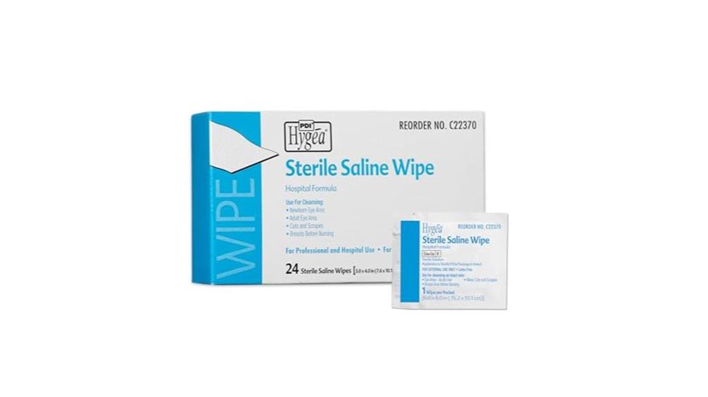sterile saline wipes pack