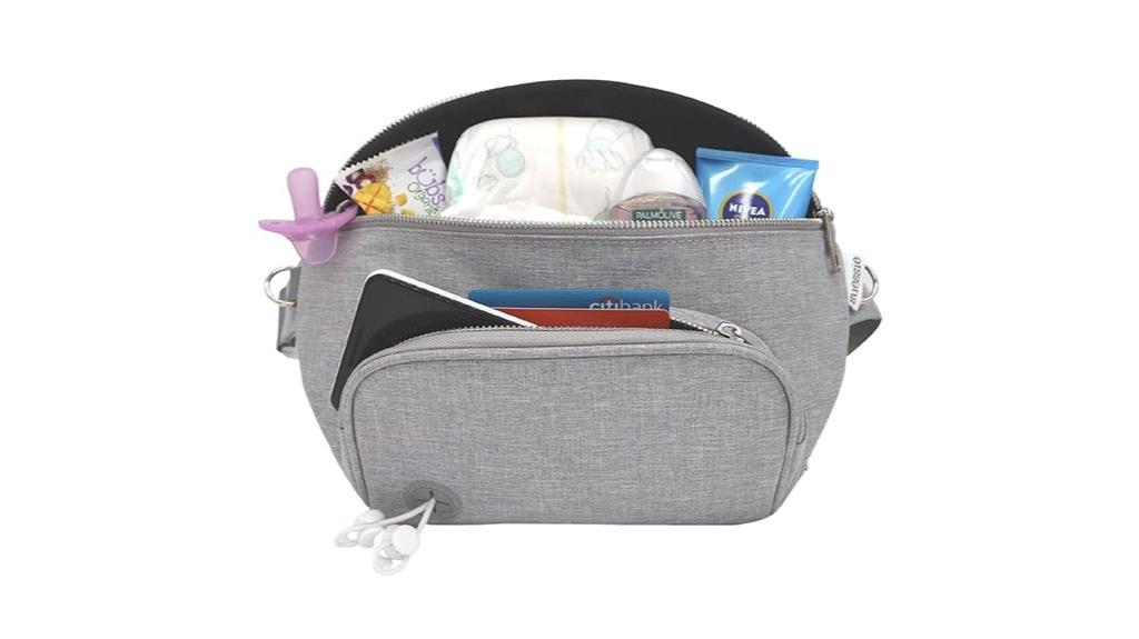 stylish diaper bag with accessories