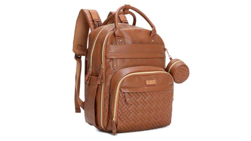 stylish leather diaper backpack