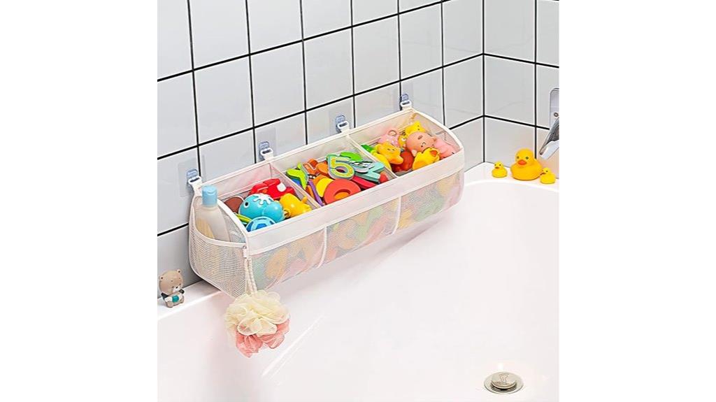 three compartment bath organizer