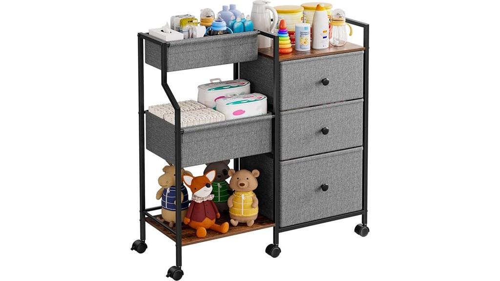 three tier baby diaper cart