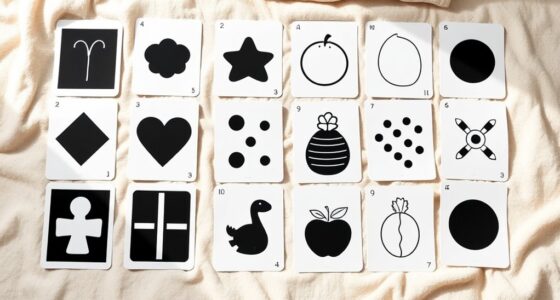 top black and white flash cards
