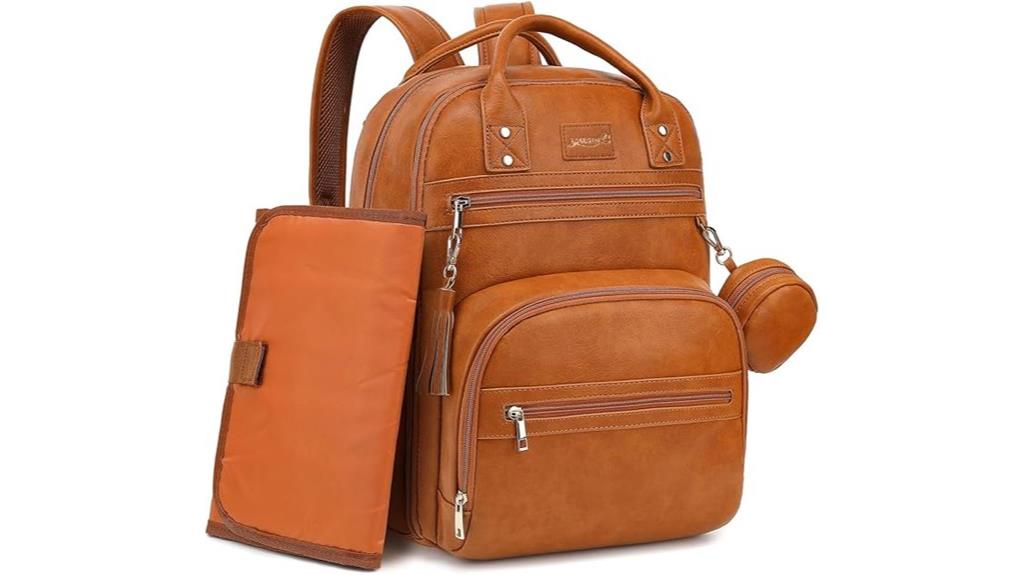 vegan leather diaper backpack