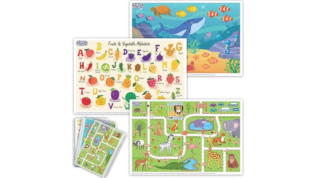 waterproof kids placemats pack