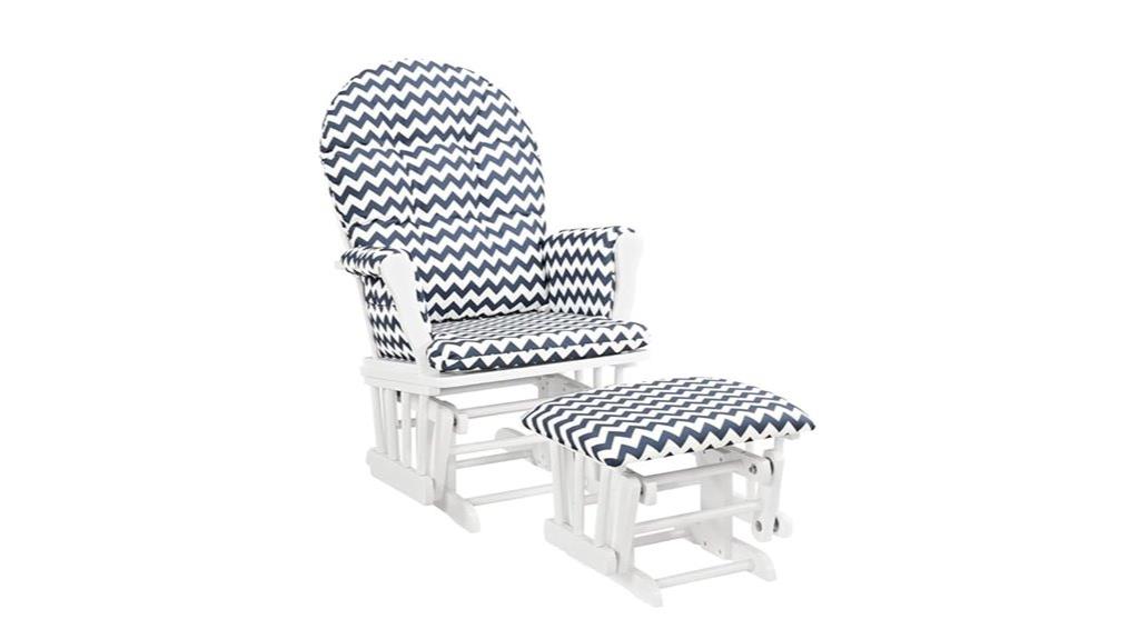 white windsor glider ottoman