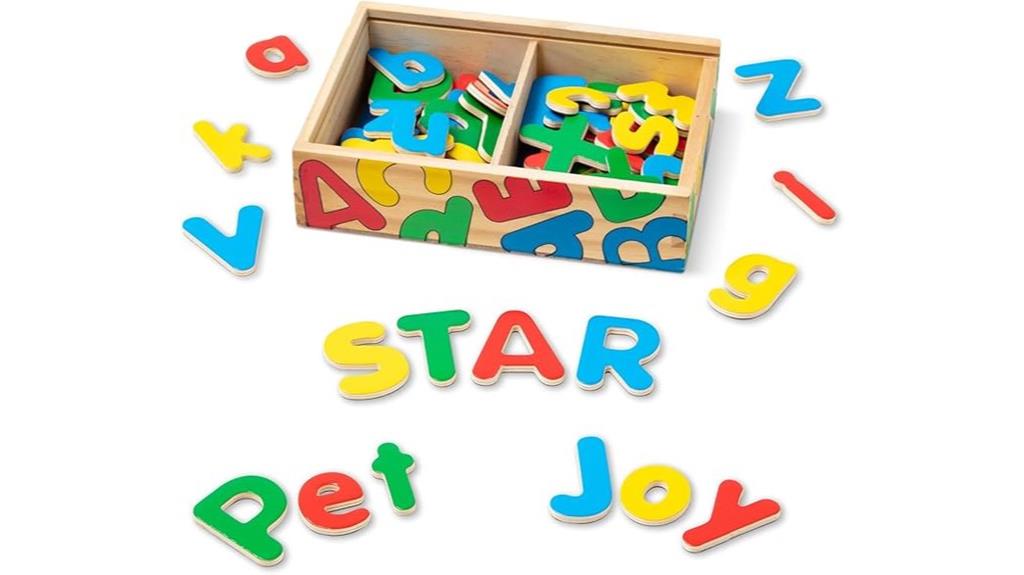 wooden alphabet magnet set