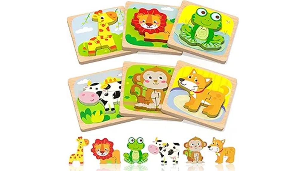 wooden animal toddler puzzles