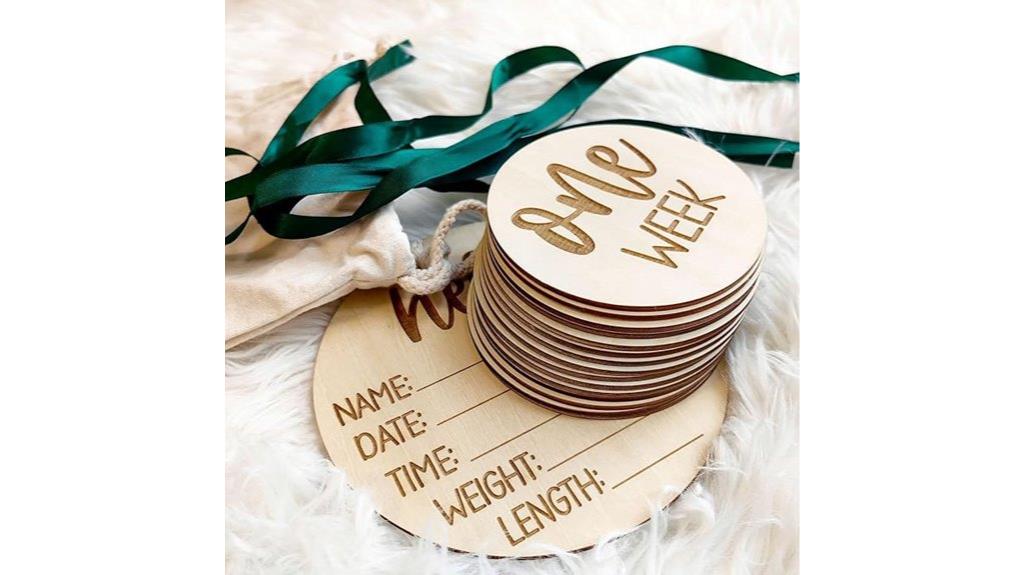 wooden baby milestone set