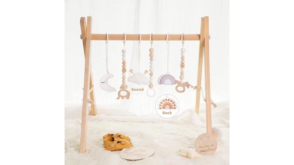 wooden baby play gym