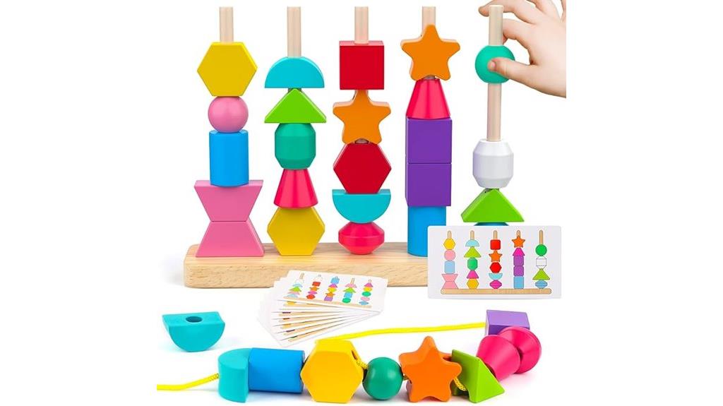 wooden beads sequencing set
