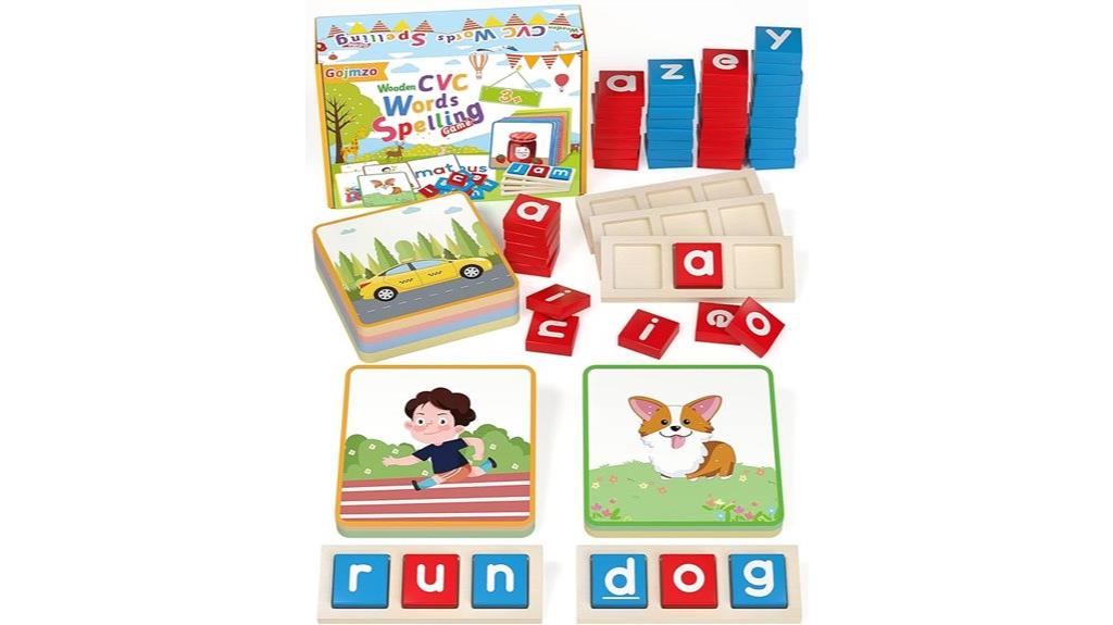 wooden cvc word spelling game