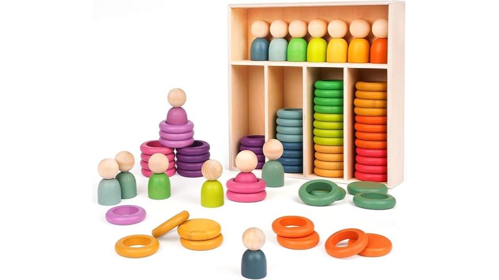 wooden montessori stacking rings