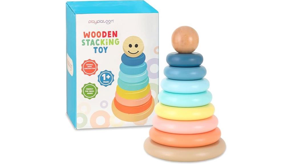 wooden rainbow stacking toy