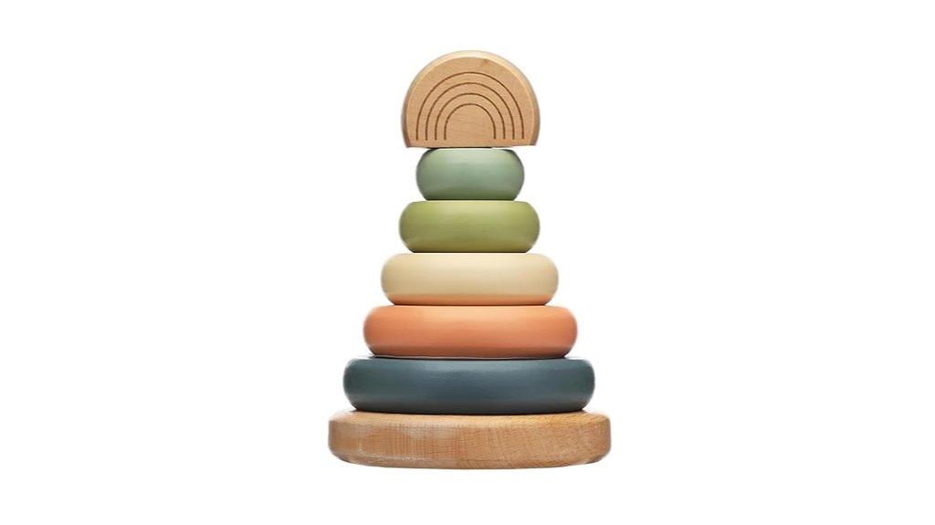 wooden rainbow stacking toy