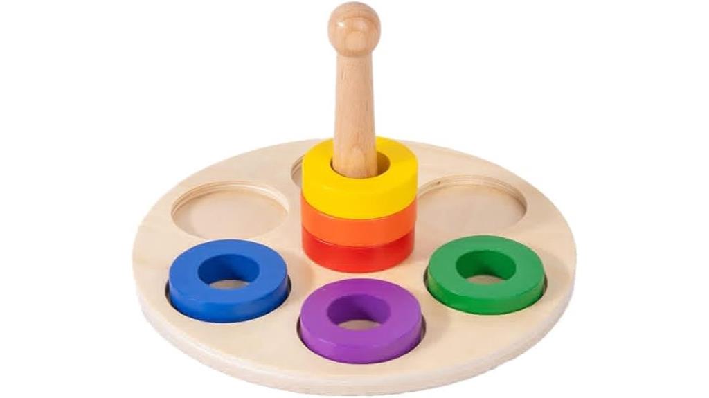 wooden stacking and sorting toy