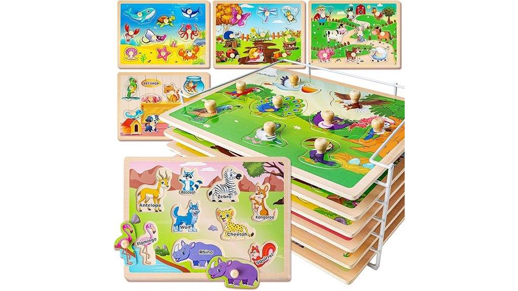 wooden toddler animal puzzles