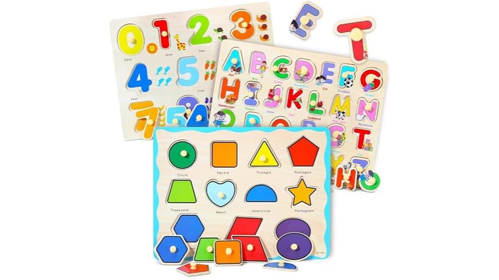 wooden toddler educational puzzles