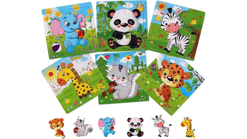wooden toddler puzzle set