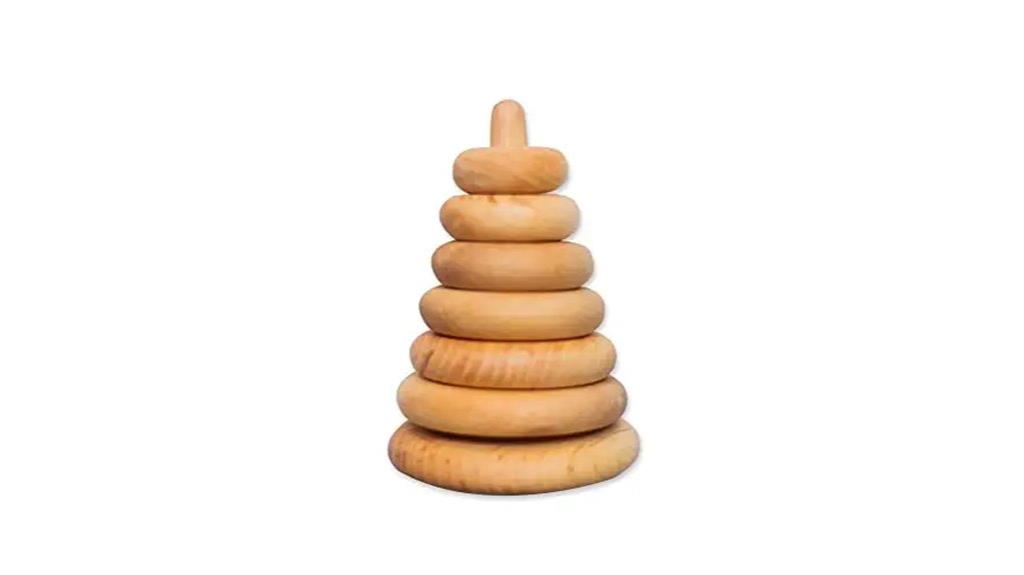 wooden toddler stacking pyramid