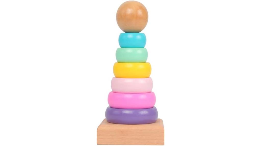 wooden toddler stacking tower