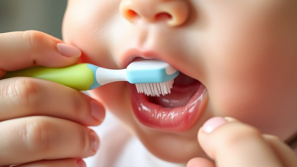 baby gum and tooth cleaning