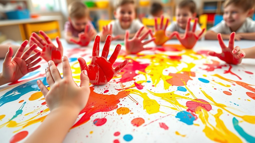 creative childhood finger painting