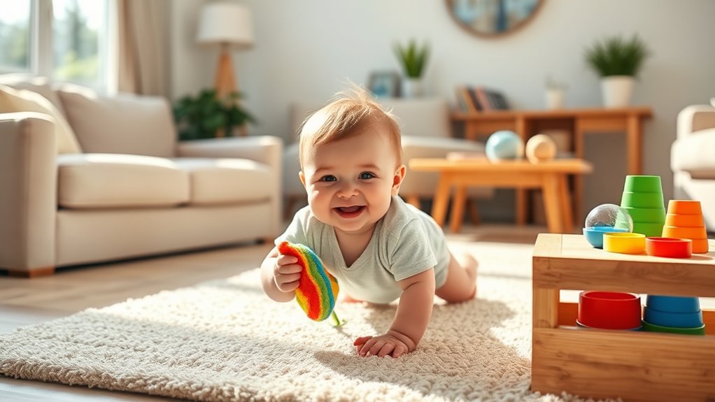 encourage crawling through sensory activities