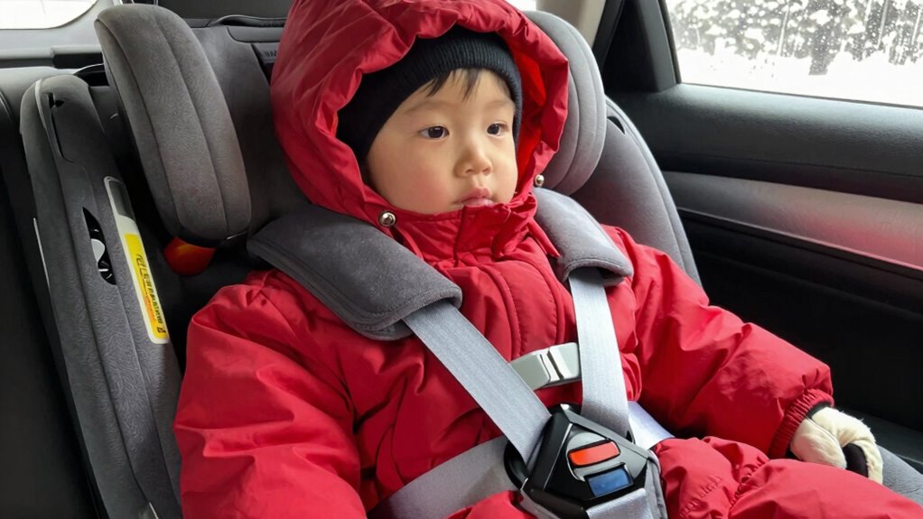 safe winter car seat layering