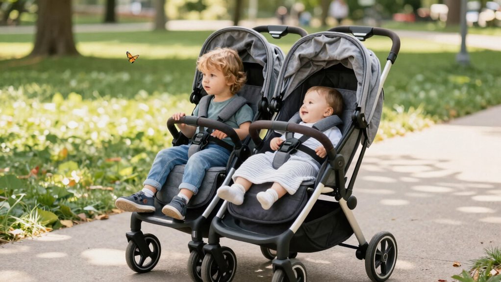 sibling friendly adjustable strollers